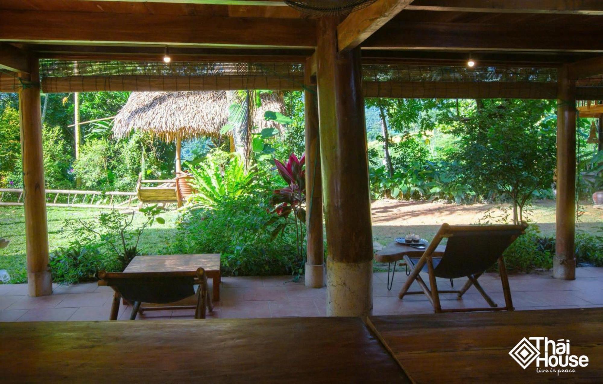 Thai House Pu Luong - Century Old Stilt House With Terrace Views Huong Ba Thuoc Buitenkant foto