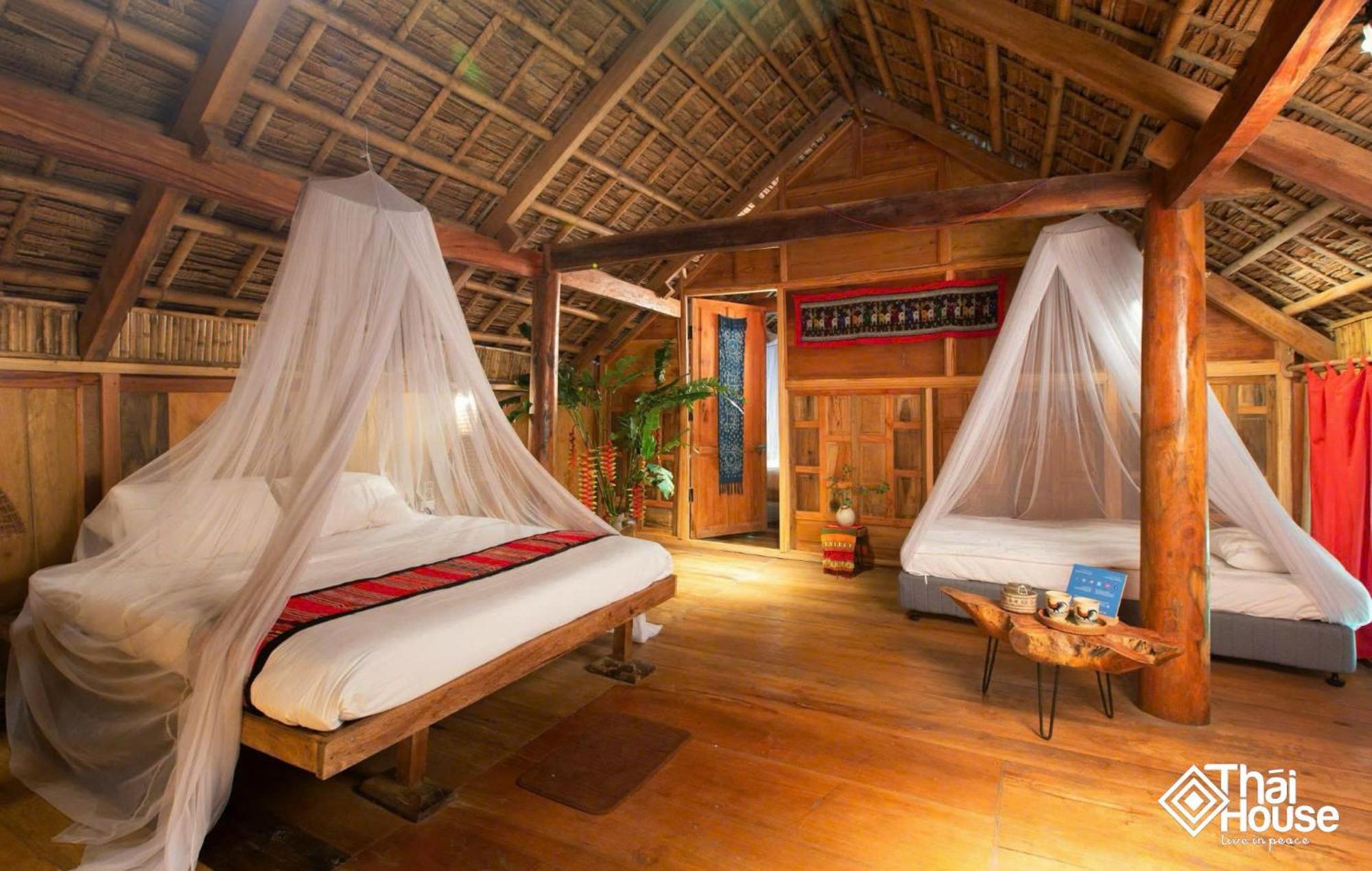 Thai House Pu Luong - Century Old Stilt House With Terrace Views Huong Ba Thuoc Buitenkant foto